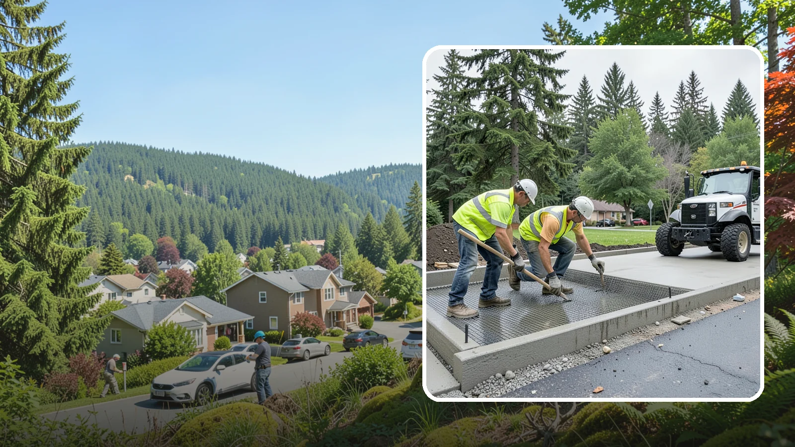 Driveway Apron Construction in Index, Snohomish County, WA - Concrete driveway aprons that meet standard details at commercial approaches and public access points.
