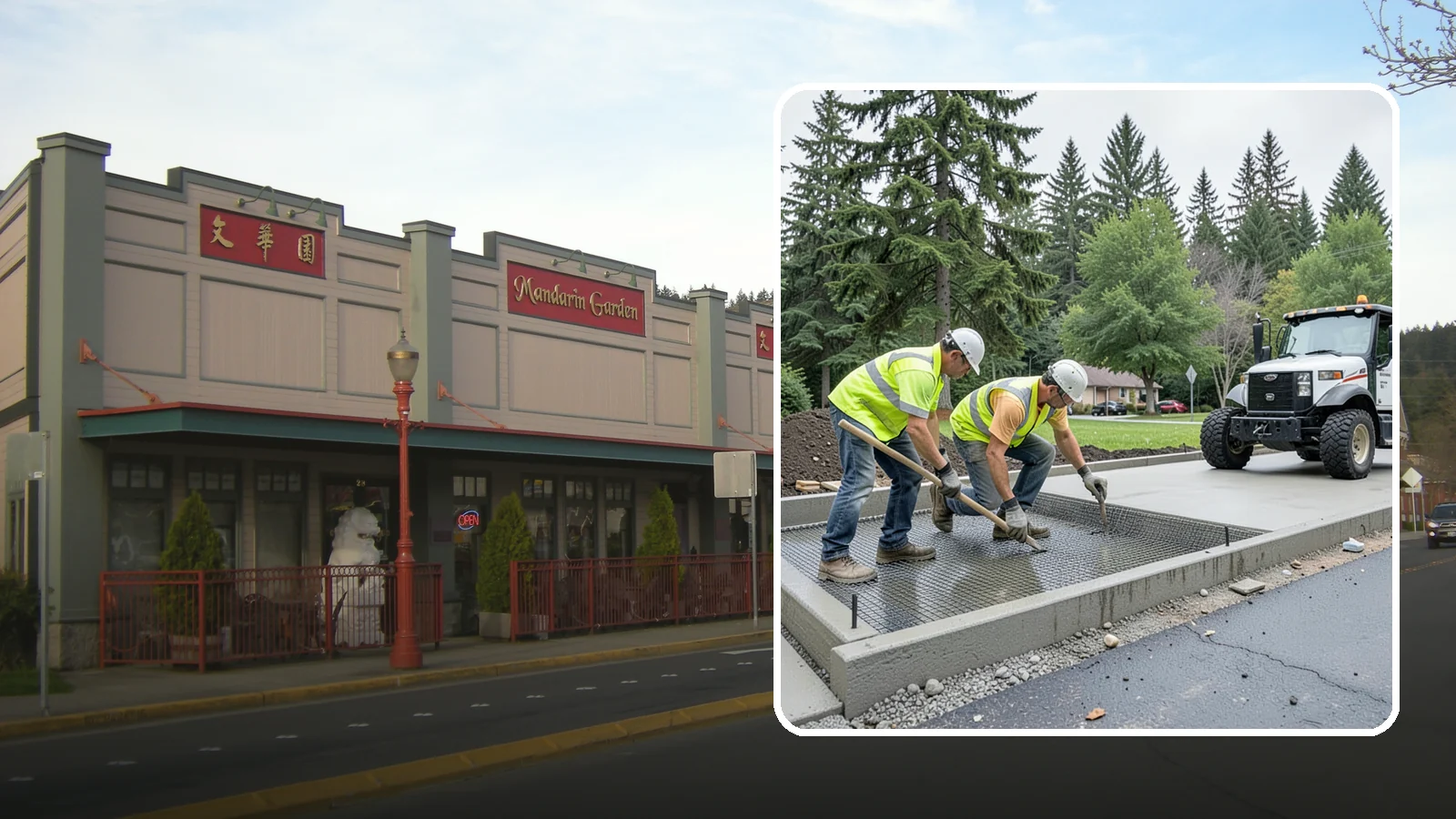 Driveway Apron Construction in Issaquah, King County, WA - Concrete driveway aprons that meet standard details at commercial approaches and public access points.