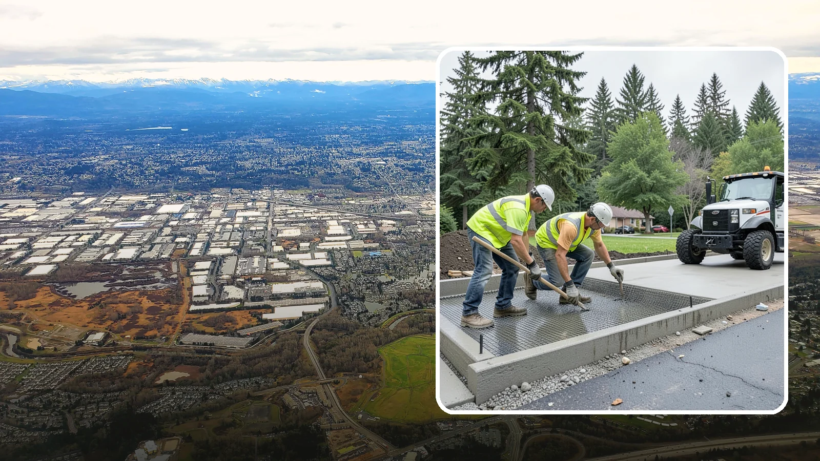 Driveway Apron Construction in Kent, King County, WA - Concrete driveway aprons that meet standard details at commercial approaches and public access points.