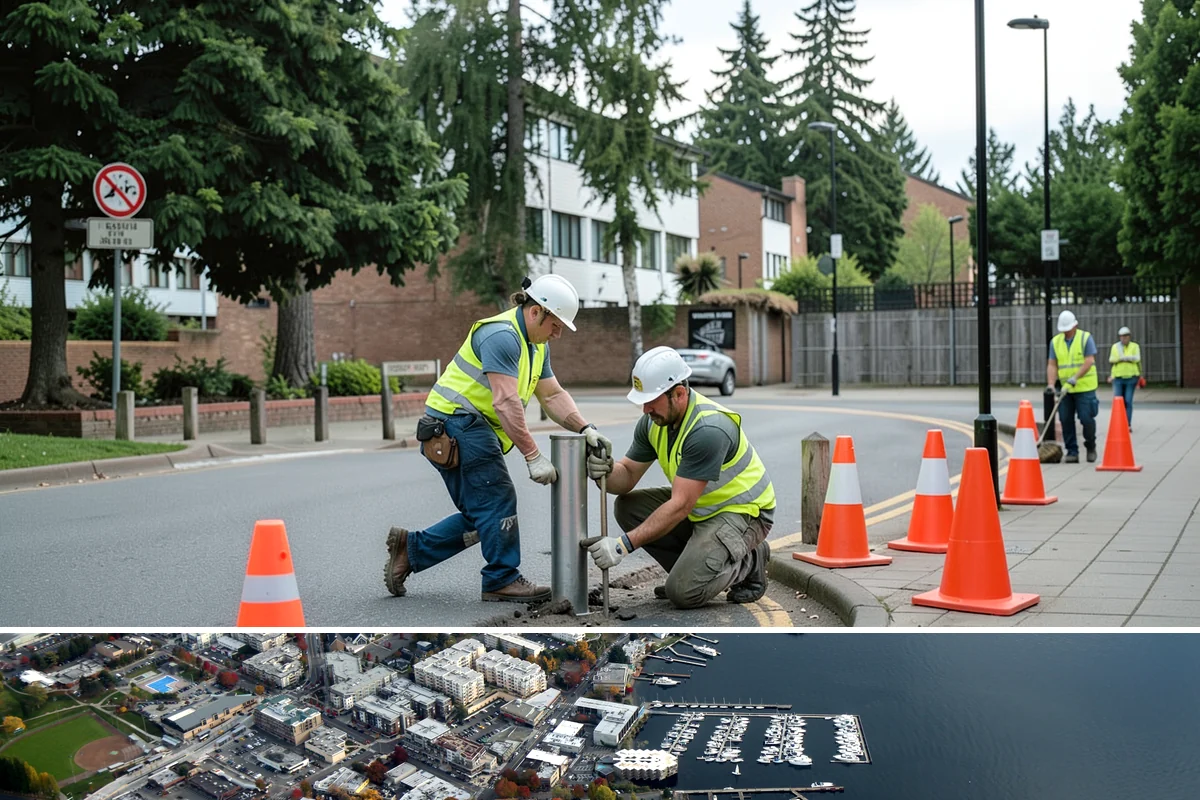 Driveway Apron Construction in Kirkland, King County, WA - Aprons are best poured in dry weather so the gutter-line grades set true and curing is not disturbed by runoff.