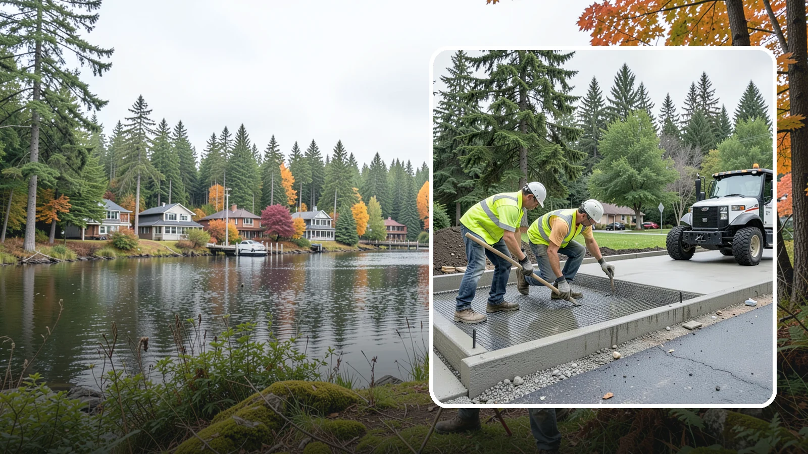 Driveway Apron Construction in La Conner, Skagit County, WA - Concrete driveway aprons that meet standard details at commercial approaches and public access points.