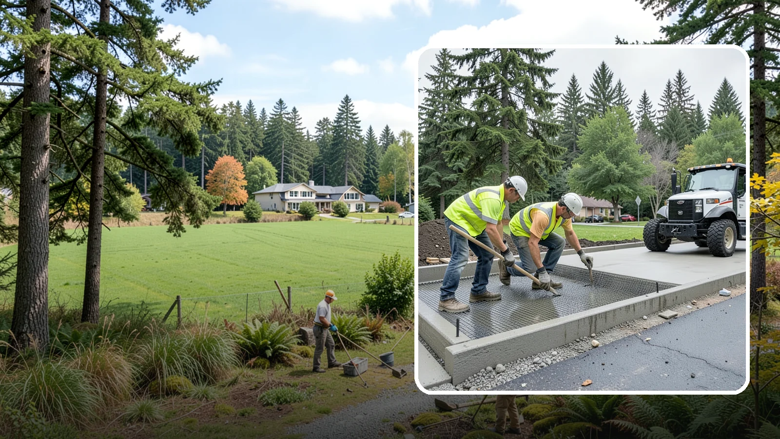Driveway Apron Construction in Lyman, Skagit County, WA - Concrete driveway aprons that meet standard details at commercial approaches and public access points.