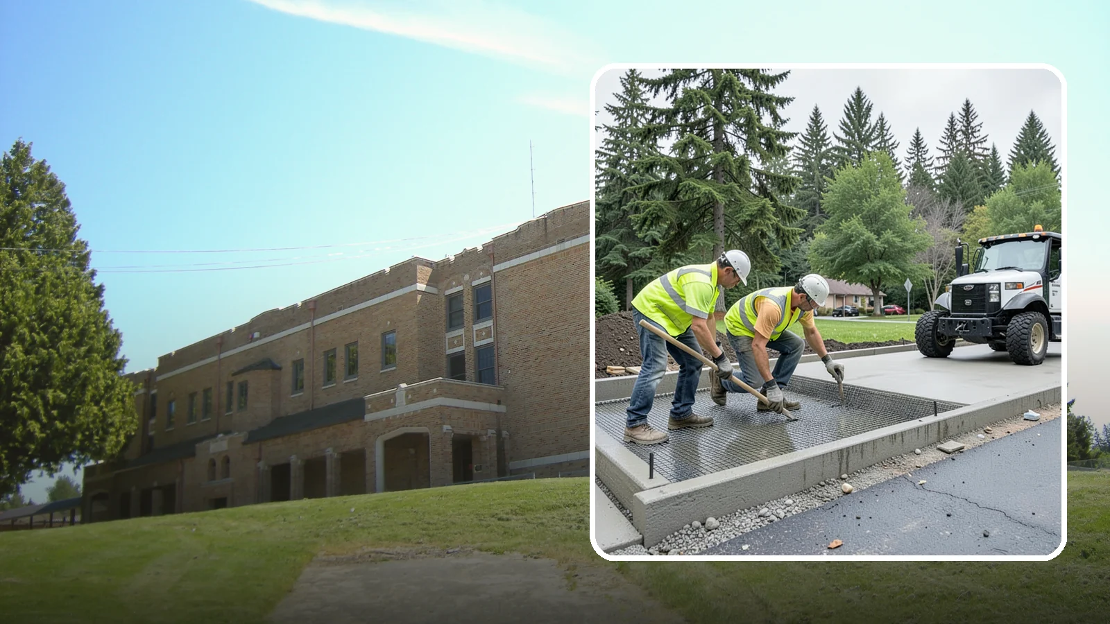 Driveway Apron Construction in Maple Valley, King County, WA - Concrete driveway aprons that meet standard details at commercial approaches and public access points.