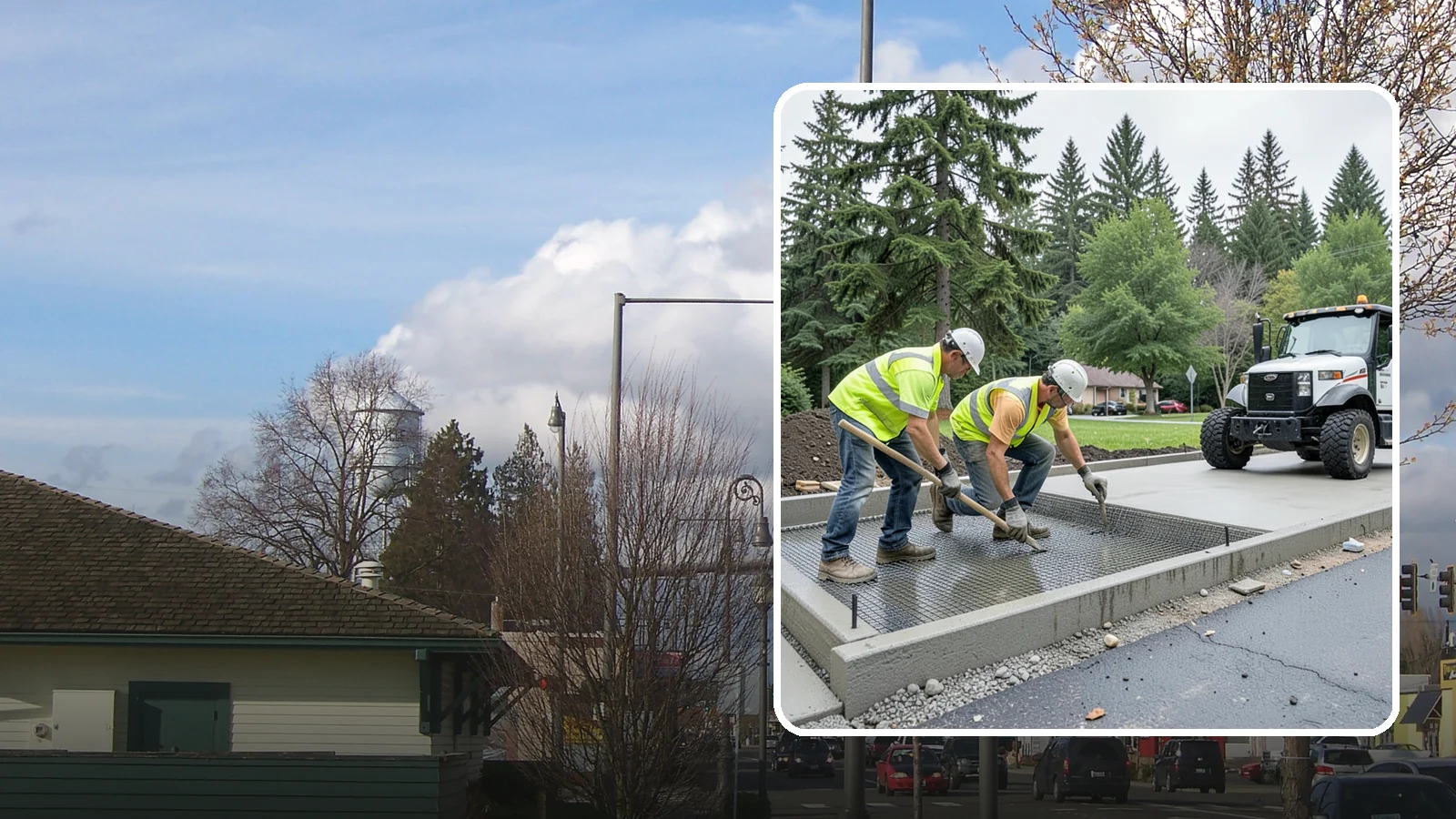 Driveway Apron Construction in Marysville, Snohomish County, WA - Concrete driveway aprons that meet standard details at commercial approaches and public access points.