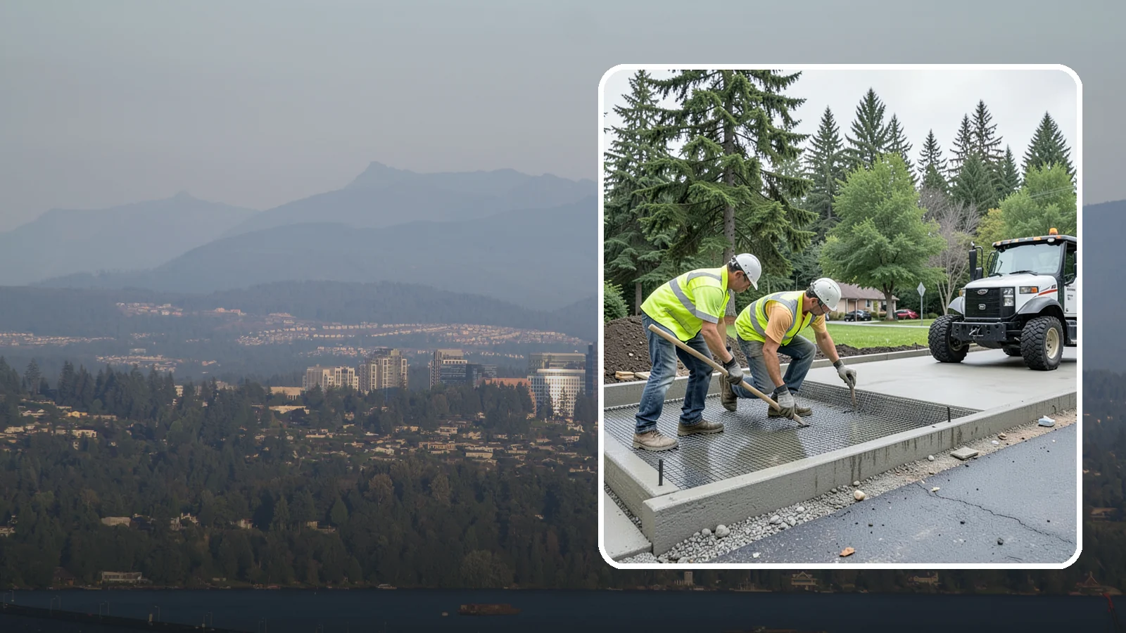 Driveway Apron Construction in Medina, King County, WA - Concrete driveway aprons that meet standard details at commercial approaches and public access points.