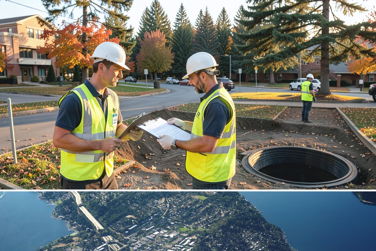 Driveway Apron Construction in Mercer Island, King County, WA - Aprons are best poured in dry weather so the gutter-line grades set true and curing is not disturbed by runoff.