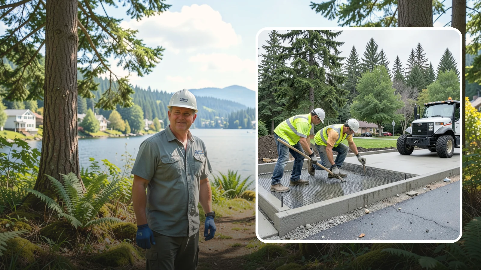 Driveway Apron Construction in Milton, King County, WA - Concrete driveway aprons that meet standard details at commercial approaches and public access points.