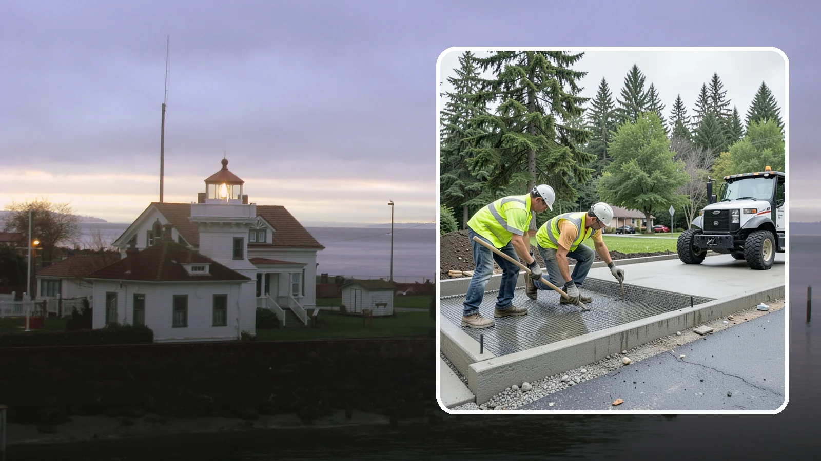 Driveway Apron Construction in Mukilteo, Snohomish County, WA - Concrete driveway aprons that meet standard details at commercial approaches and public access points.