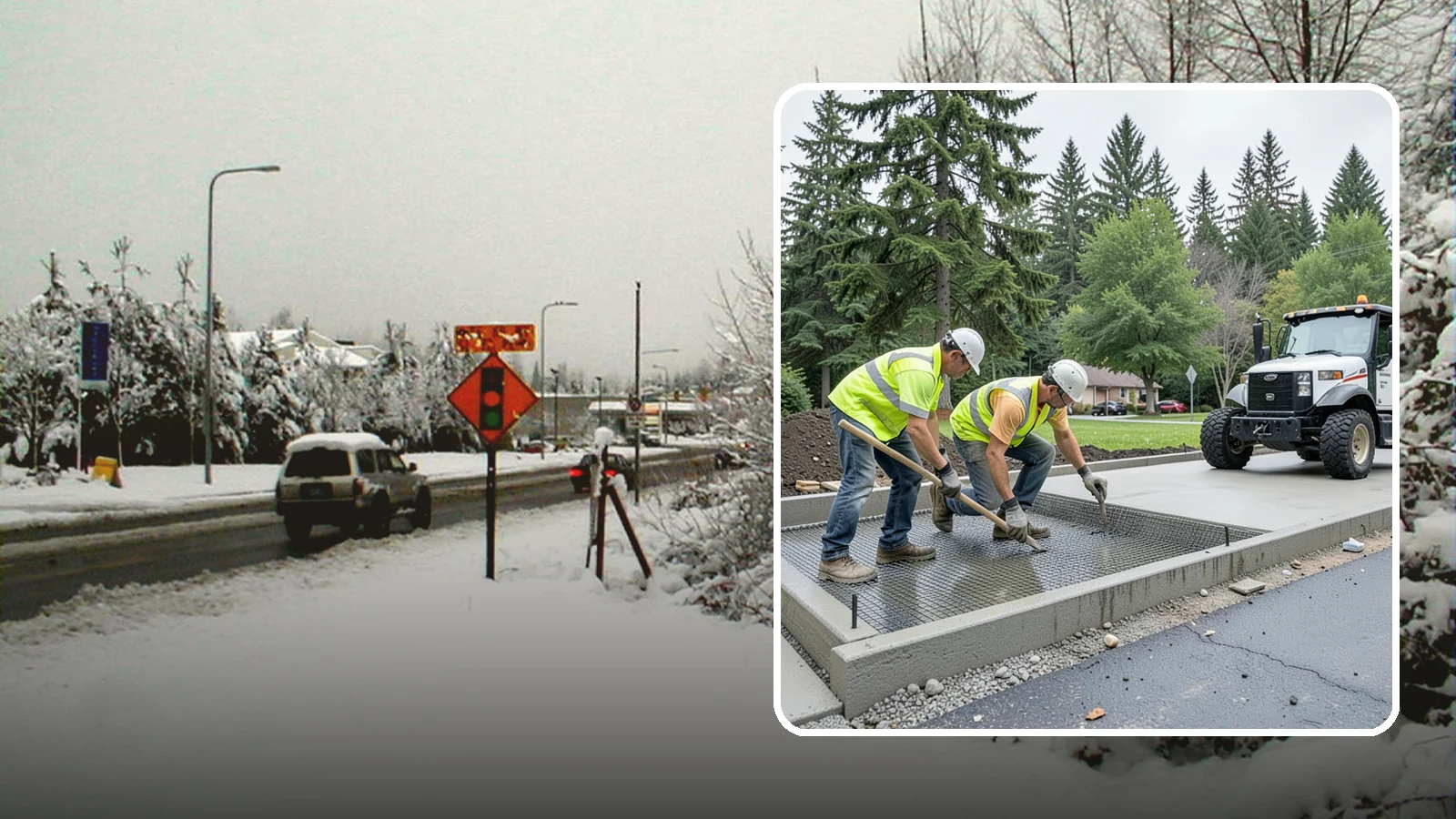 Driveway Apron Construction in Newcastle, King County, WA - Concrete driveway aprons that meet standard details at commercial approaches and public access points.