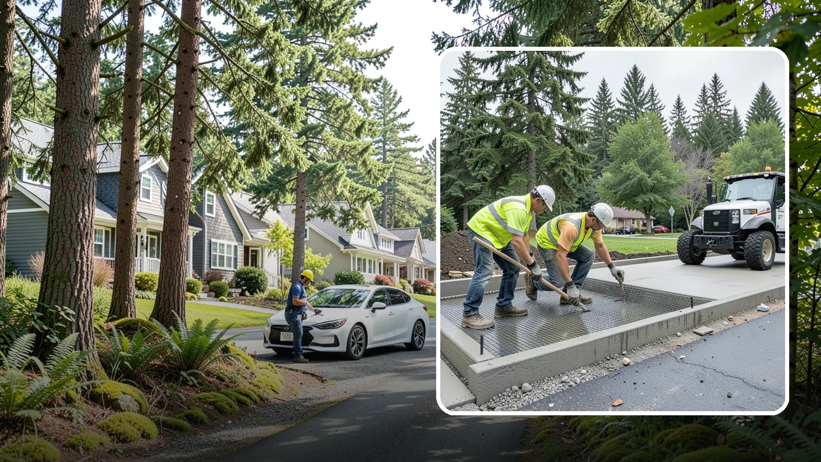 Driveway Apron Construction in Normandy Park, King County, WA - Concrete driveway aprons that meet standard details at commercial approaches and public access points.