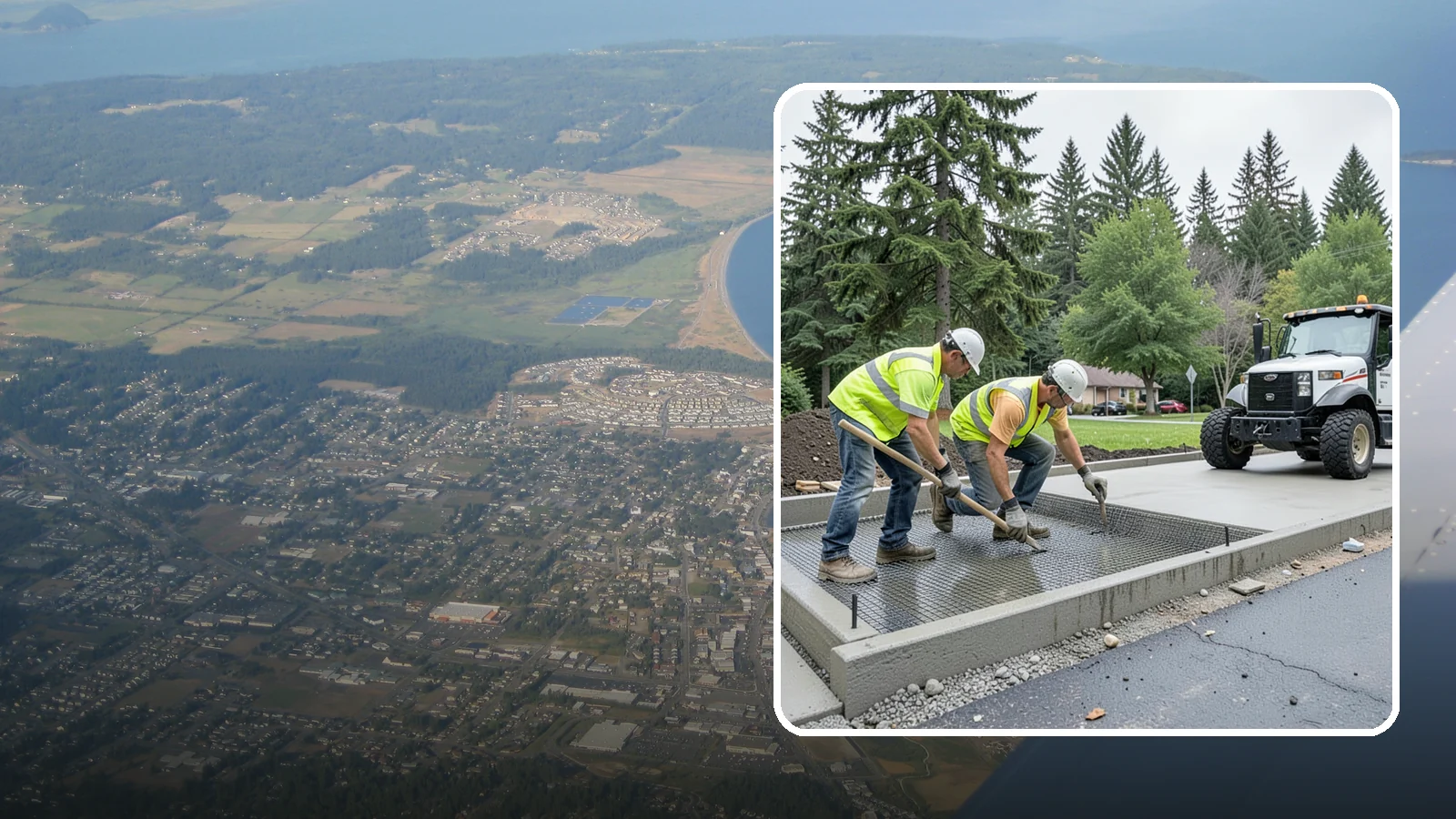 Driveway Apron Construction in Oak Harbor, Island County, WA - Concrete driveway aprons that meet standard details at commercial approaches and public access points.