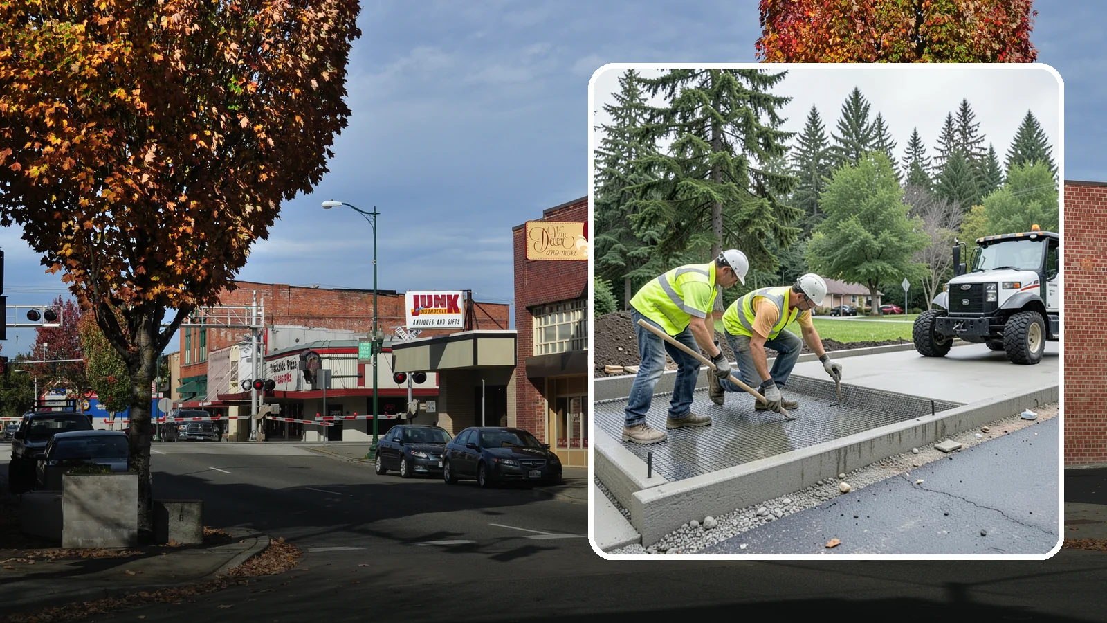 Driveway Apron Construction in Puyallup, Pierce County, WA - Concrete driveway aprons that meet standard details at commercial approaches and public access points.