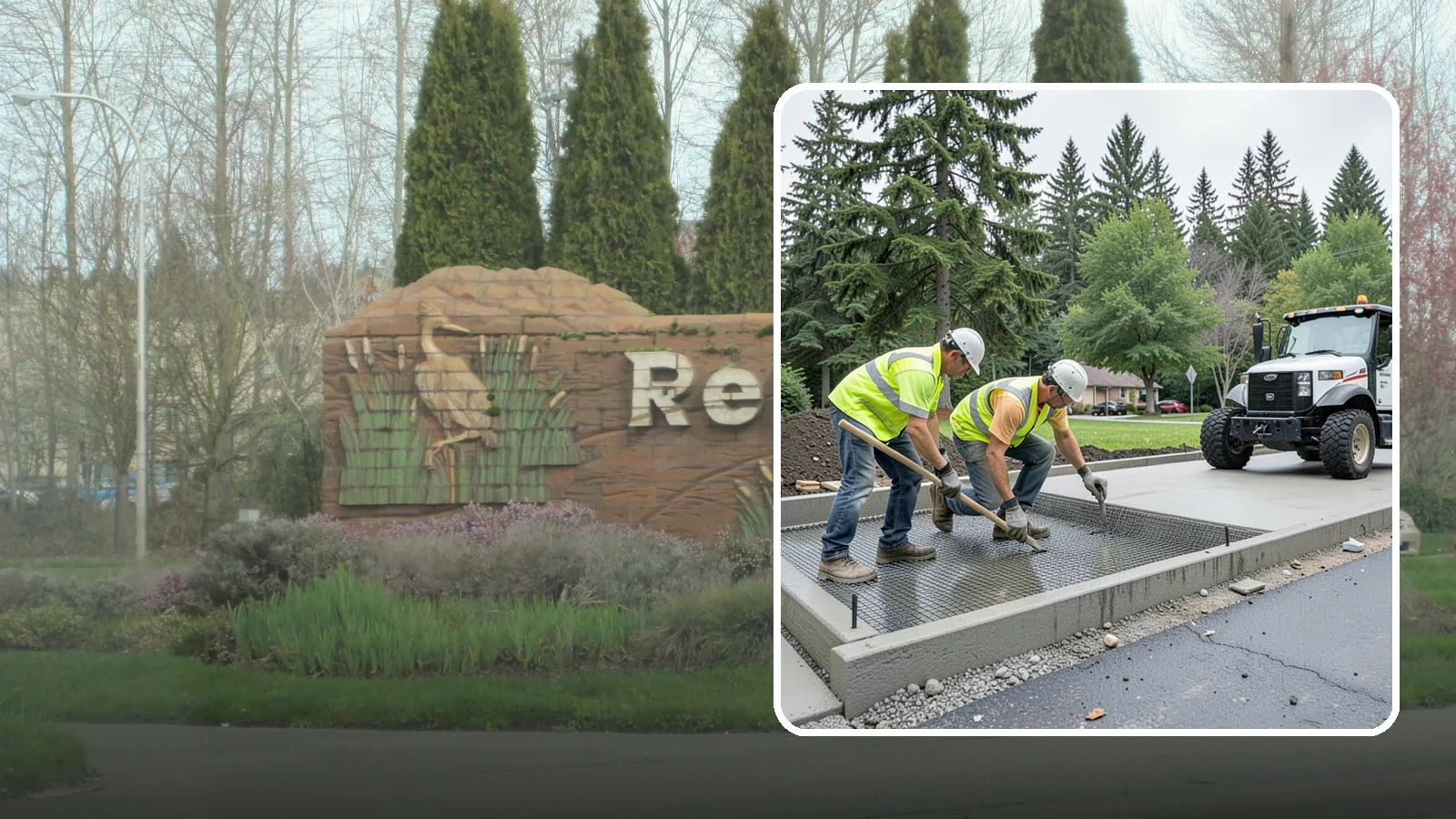 Driveway Apron Construction in Renton, King County, WA - Concrete driveway aprons that meet standard details at commercial approaches and public access points.