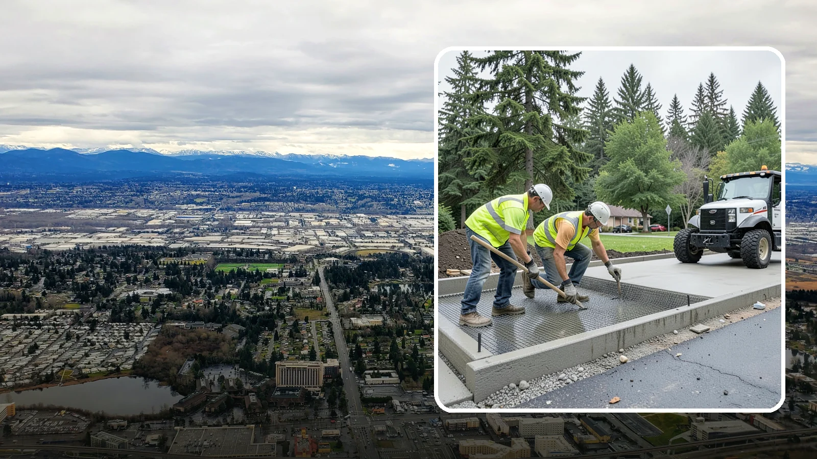 Driveway Apron Construction in SeaTac, King County, WA - Concrete driveway aprons that meet standard details at commercial approaches and public access points.
