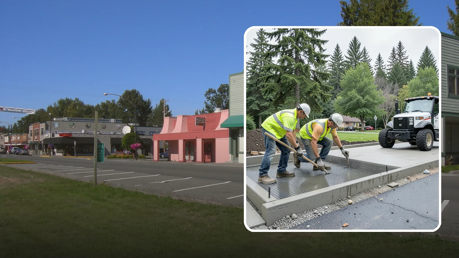 Driveway Apron Construction in Snoqualmie, King County, WA - Concrete driveway aprons that meet standard details at commercial approaches and public access points.