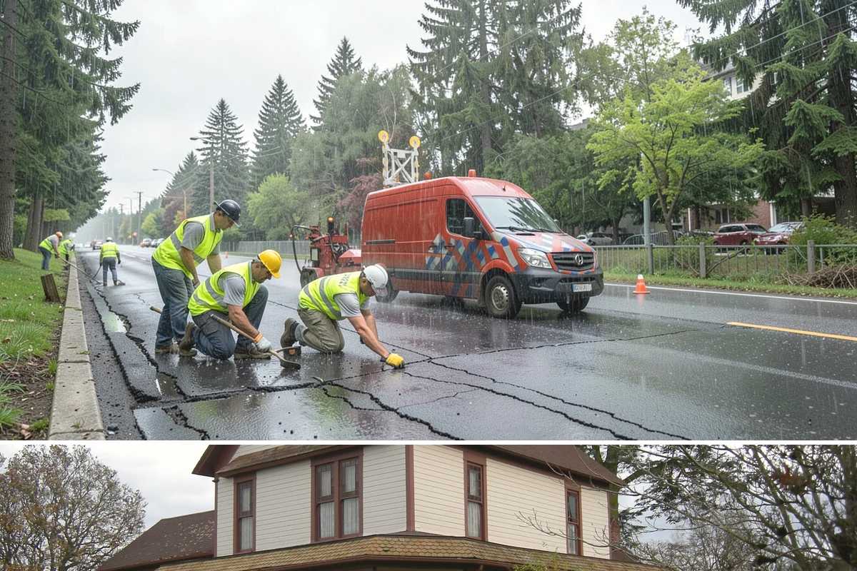 Driveway Apron Construction in Sumner, Pierce County, WA - Aprons are best poured in dry weather so the gutter-line grades set true and curing is not disturbed by runoff.