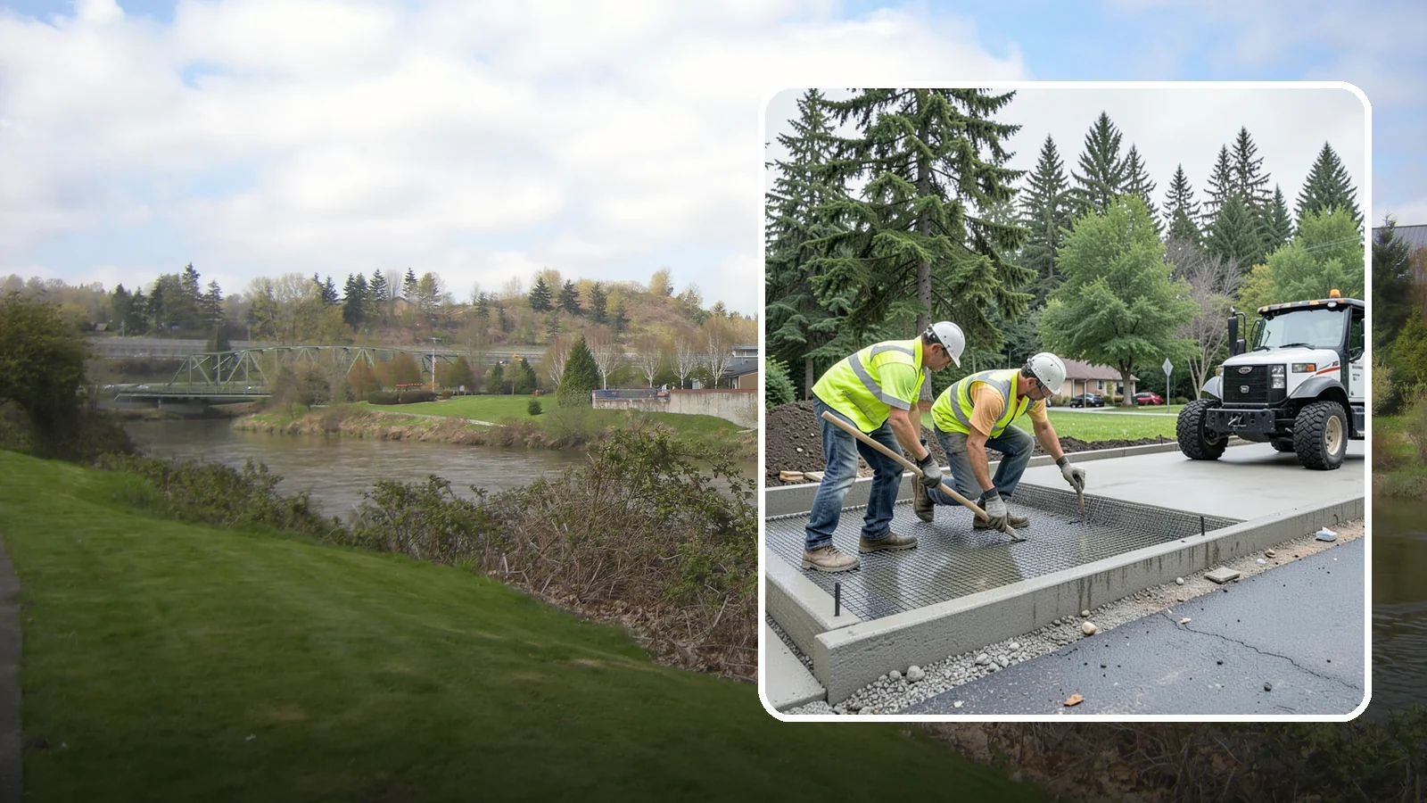 Driveway Apron Construction in Tukwila, King County, WA - Concrete driveway aprons that meet standard details at commercial approaches and public access points.