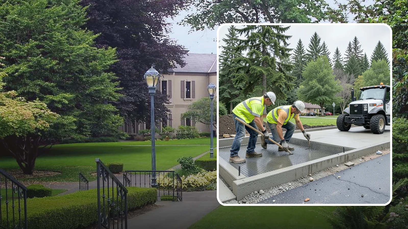 Driveway Apron Construction in Woodinville, King County, WA - Concrete driveway aprons that meet standard details at commercial approaches and public access points.