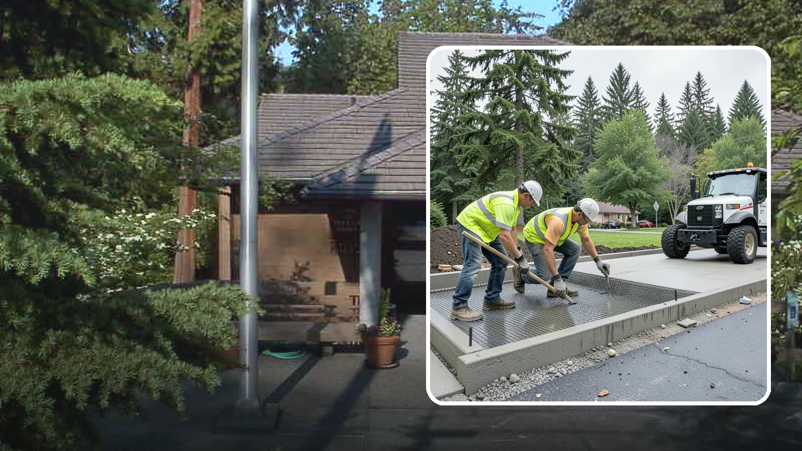 Driveway Apron Construction in Yarrow Point, King County, WA - Concrete driveway aprons that meet standard details at commercial approaches and public access points.