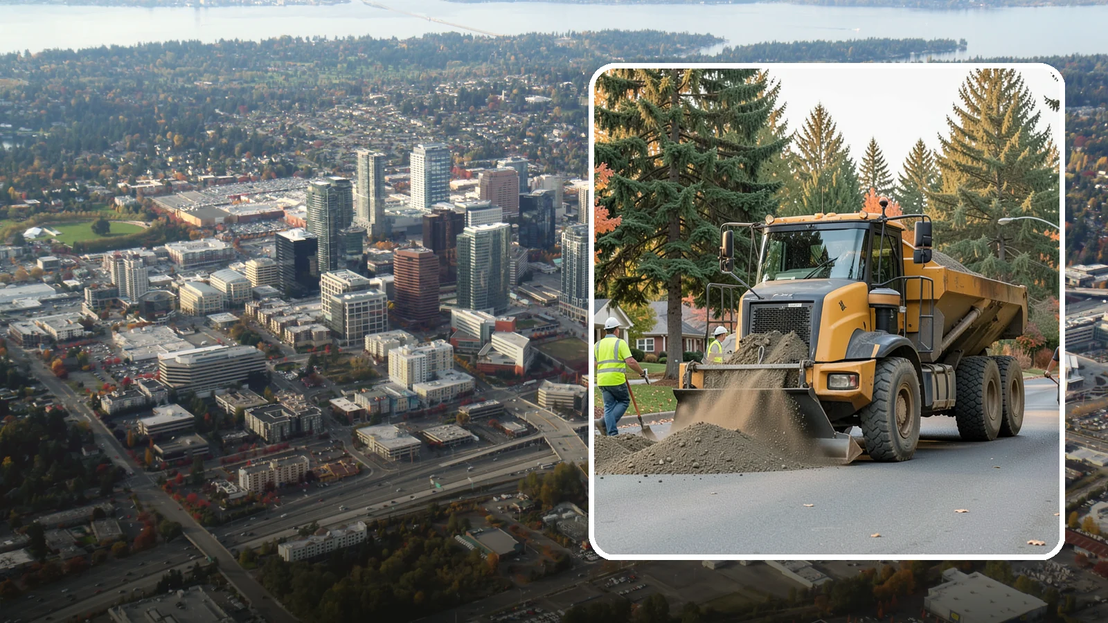 Dump Truck Hauling in Bellevue, King County, WA - Material hauling for aggregate, spoils, and debris to and from municipal job sites.