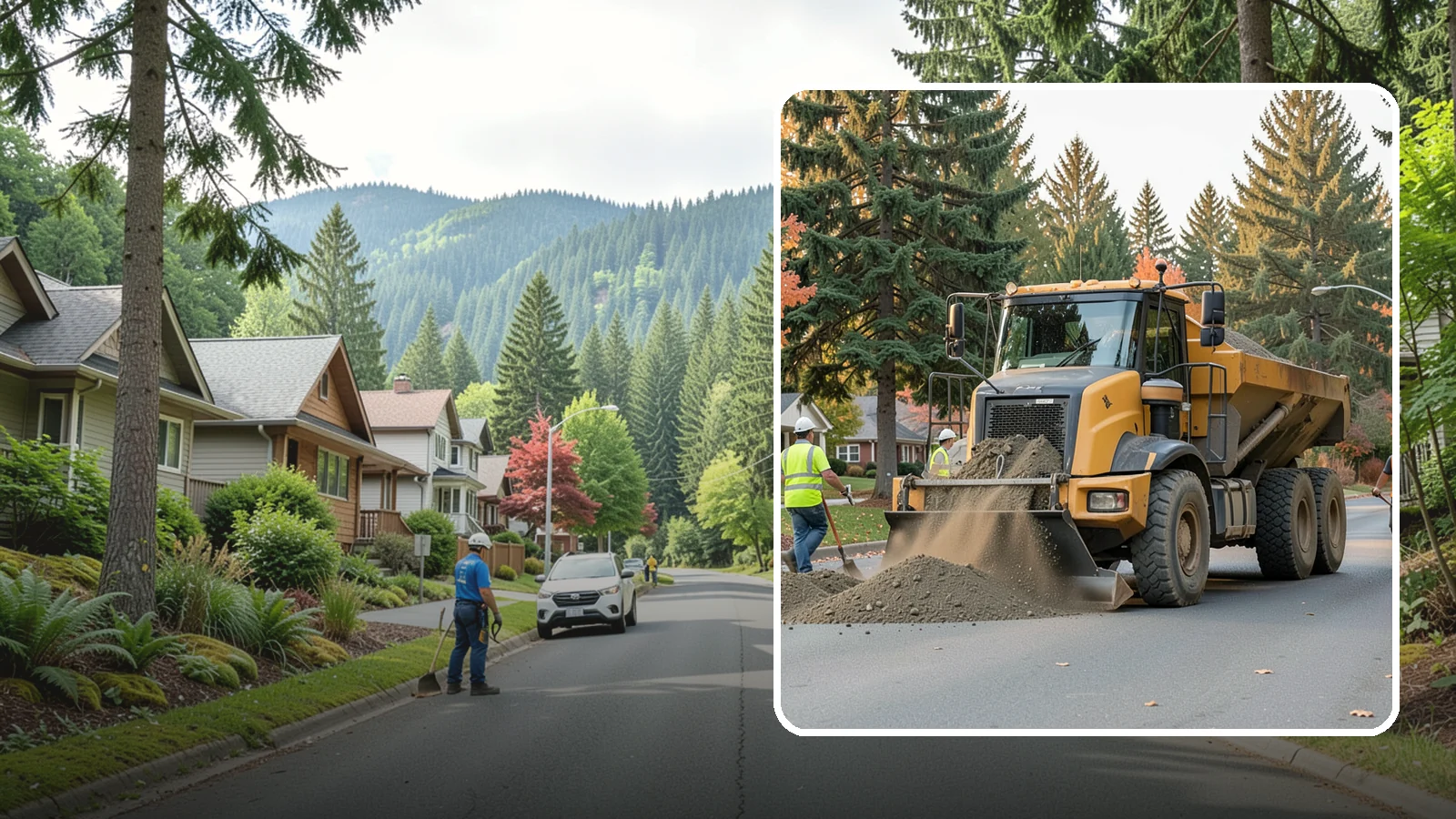 Dump Truck Hauling in Darrington, Snohomish County, WA - Material hauling for aggregate, spoils, and debris to and from municipal job sites.