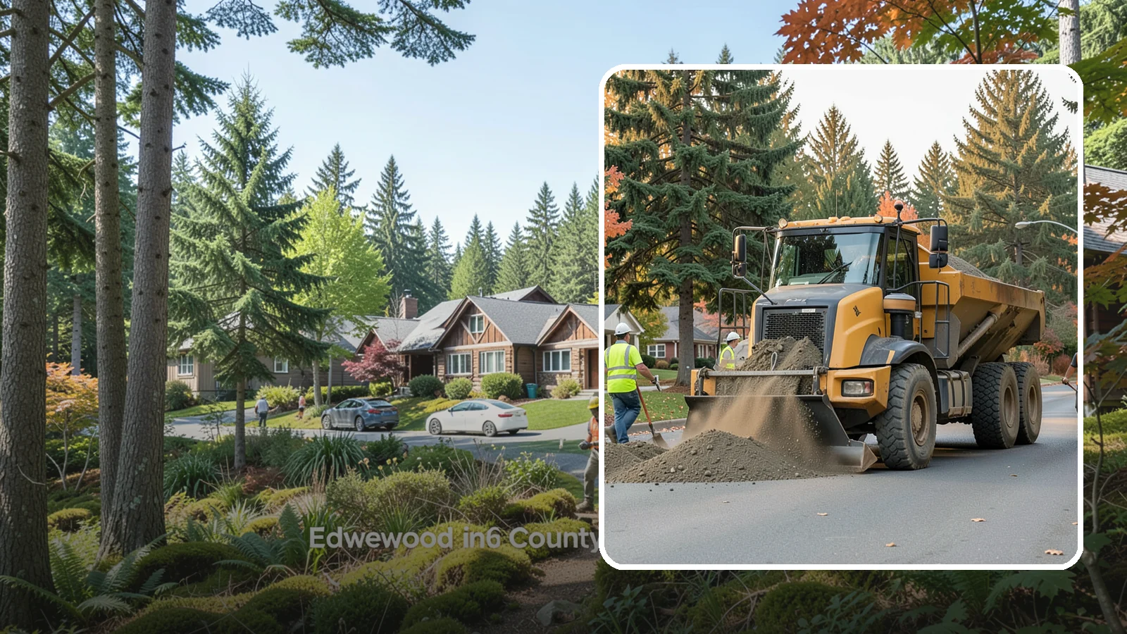 Dump Truck Hauling in Edgewood, Pierce County, WA - Material hauling for aggregate, spoils, and debris to and from municipal job sites.