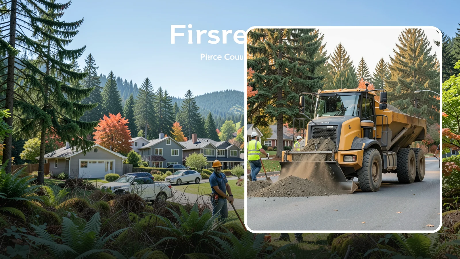Dump Truck Hauling in Fircrest, Pierce County, WA - Material hauling for aggregate, spoils, and debris to and from municipal job sites.