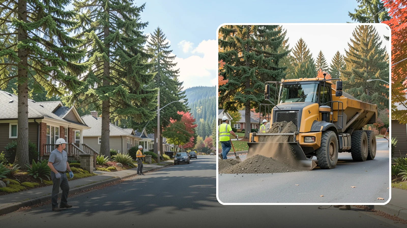 Dump Truck Hauling in Hunts Point, King County, WA - Material hauling for aggregate, spoils, and debris to and from municipal job sites.