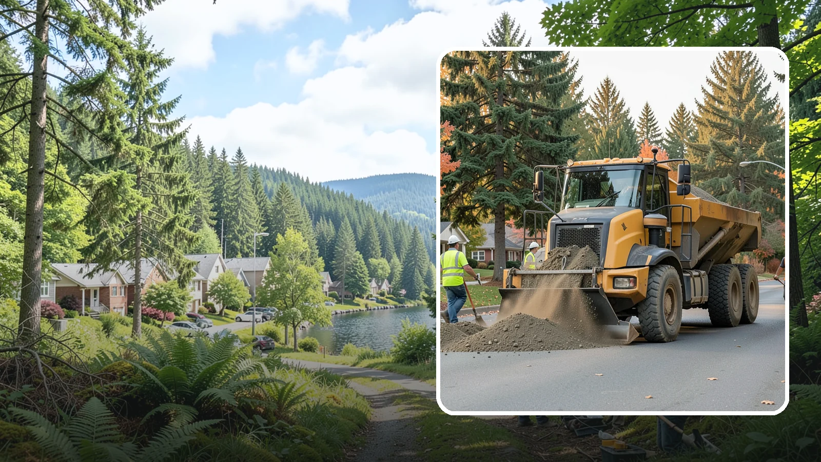 Dump Truck Hauling in Lake Forest Park, King County, WA - Material hauling for aggregate, spoils, and debris to and from municipal job sites.