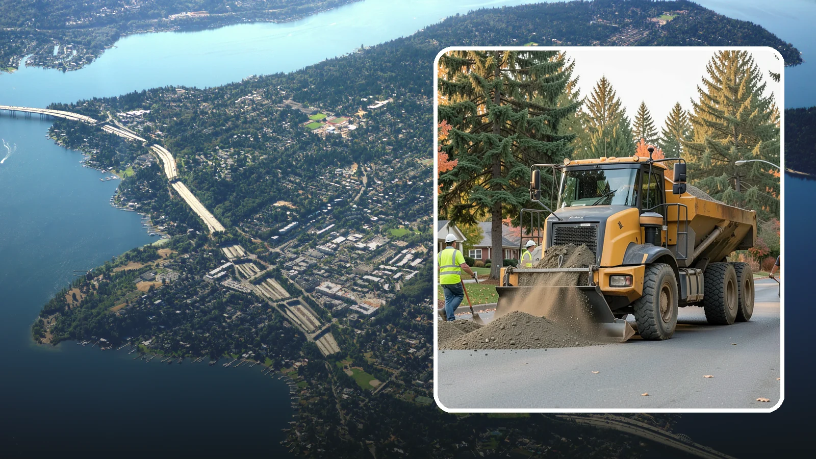 Dump Truck Hauling in Mercer Island, King County, WA - Material hauling for aggregate, spoils, and debris to and from municipal job sites.