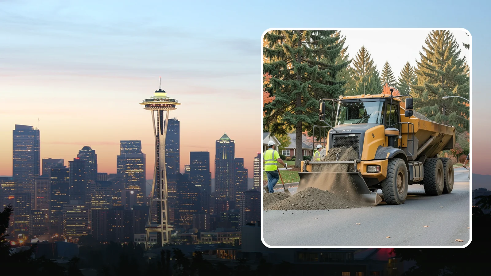 Dump Truck Hauling in Seattle, King County, WA - Material hauling for aggregate, spoils, and debris to and from municipal job sites.