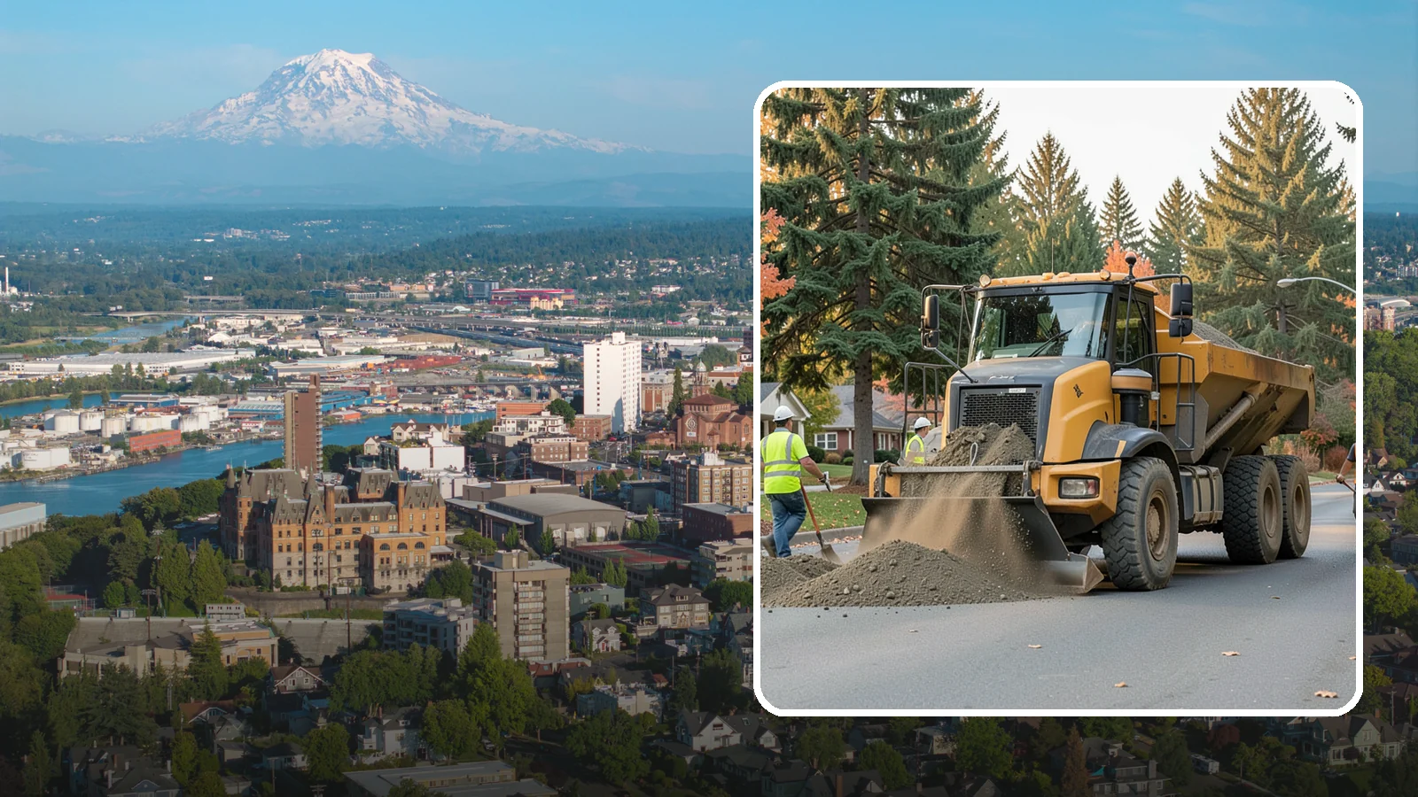 Dump Truck Hauling in Tacoma, Pierce County, WA - Material hauling for aggregate, spoils, and debris to and from municipal job sites.
