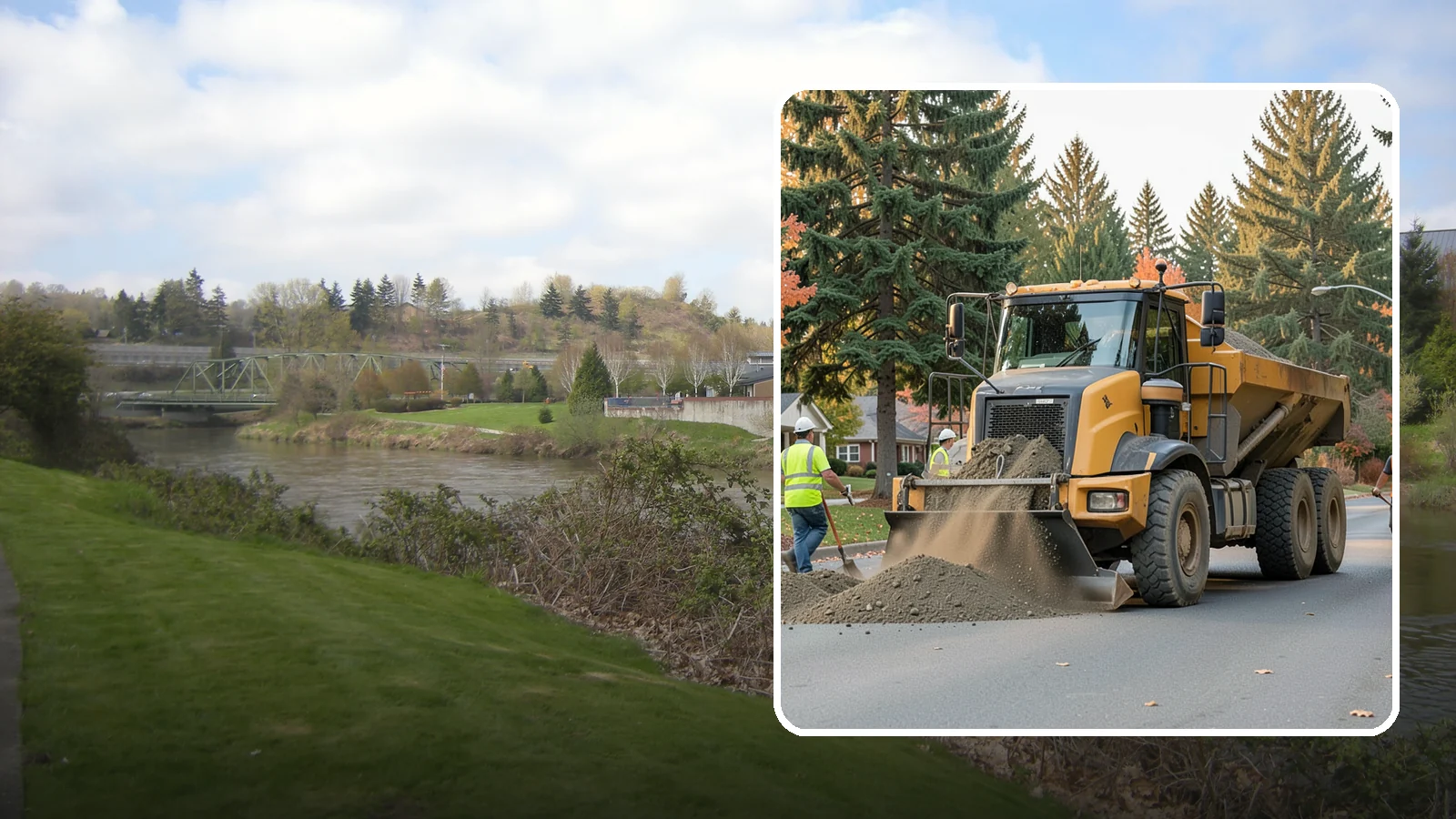 Dump Truck Hauling in Tukwila, King County, WA - Material hauling for aggregate, spoils, and debris to and from municipal job sites.