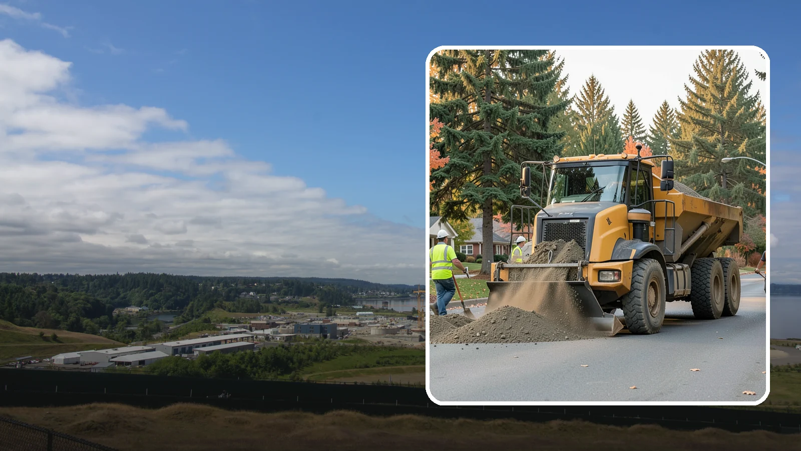 Dump Truck Hauling in University Place, Pierce County, WA - Material hauling for aggregate, spoils, and debris to and from municipal job sites.