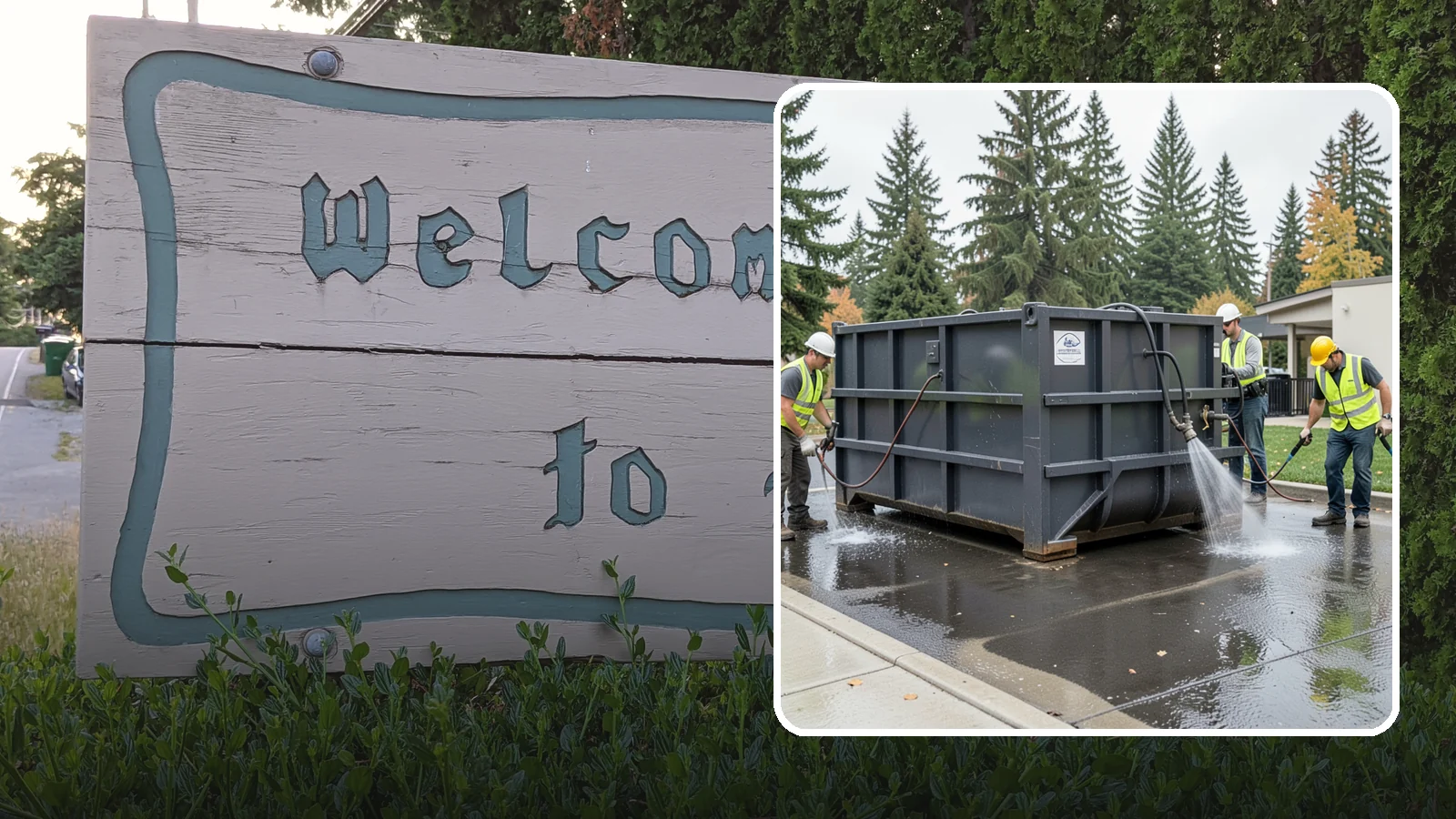 Dumpster Pad Cleaning in Brier, Snohomish County, WA - Degrease and sanitize dumpster pads and enclosures to control odor, pests, and leachate staining.