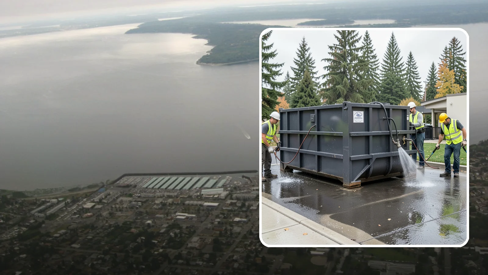 Dumpster Pad Cleaning in Des Moines, King County, WA - Degrease and sanitize dumpster pads and enclosures to control odor, pests, and leachate staining.