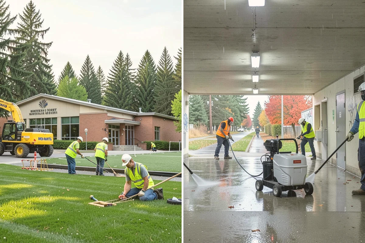 Dumpster Pad Cleaning in Eatonville, Pierce County, WA - Coordinate timing around collection and enclosure access