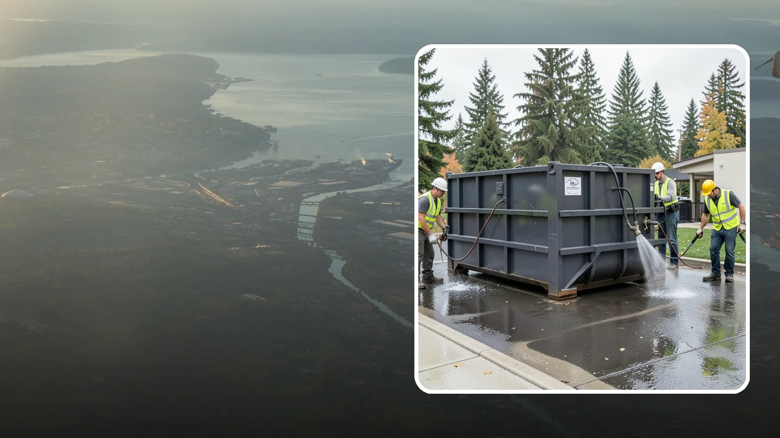 Dumpster Pad Cleaning in Fife, Pierce County, WA - Degrease and sanitize dumpster pads and enclosures to control odor, pests, and leachate staining.