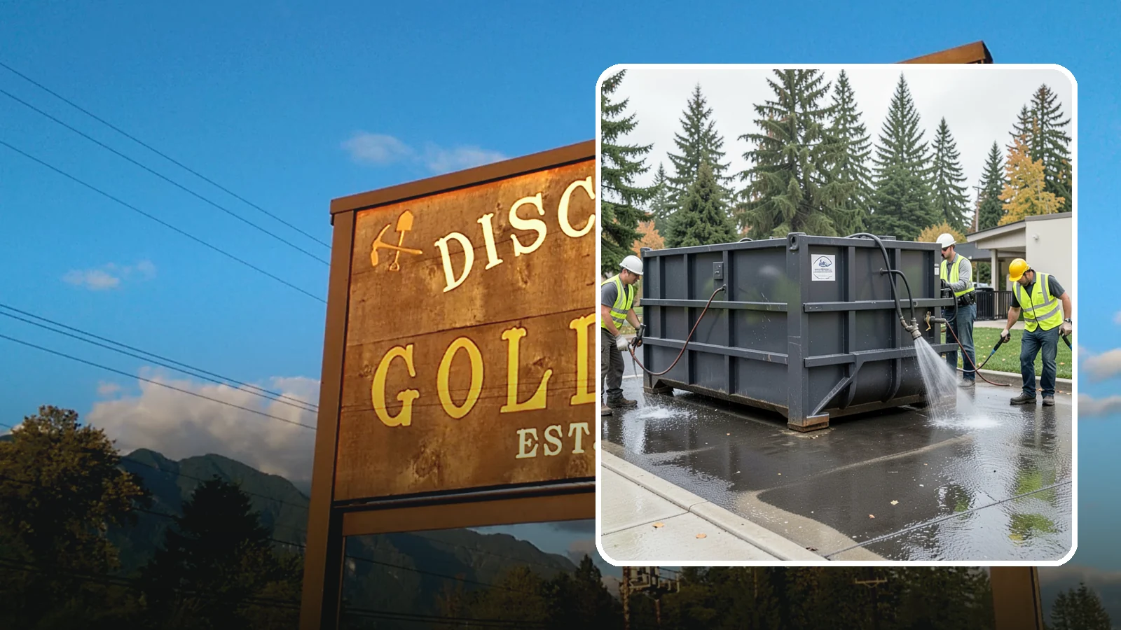 Dumpster Pad Cleaning in Gold Bar, Snohomish County, WA - Degrease and sanitize dumpster pads and enclosures to control odor, pests, and leachate staining.