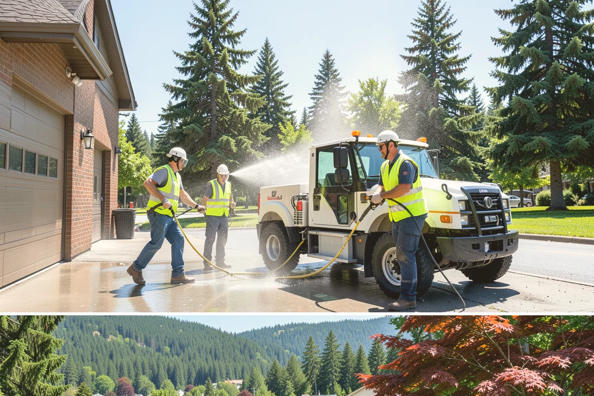 Dumpster Pad Cleaning in Index, Snohomish County, WA - Dumpster-pad cleaning benefits from increased frequency in warm summer months when odor and pest activity peak, but is valuable...