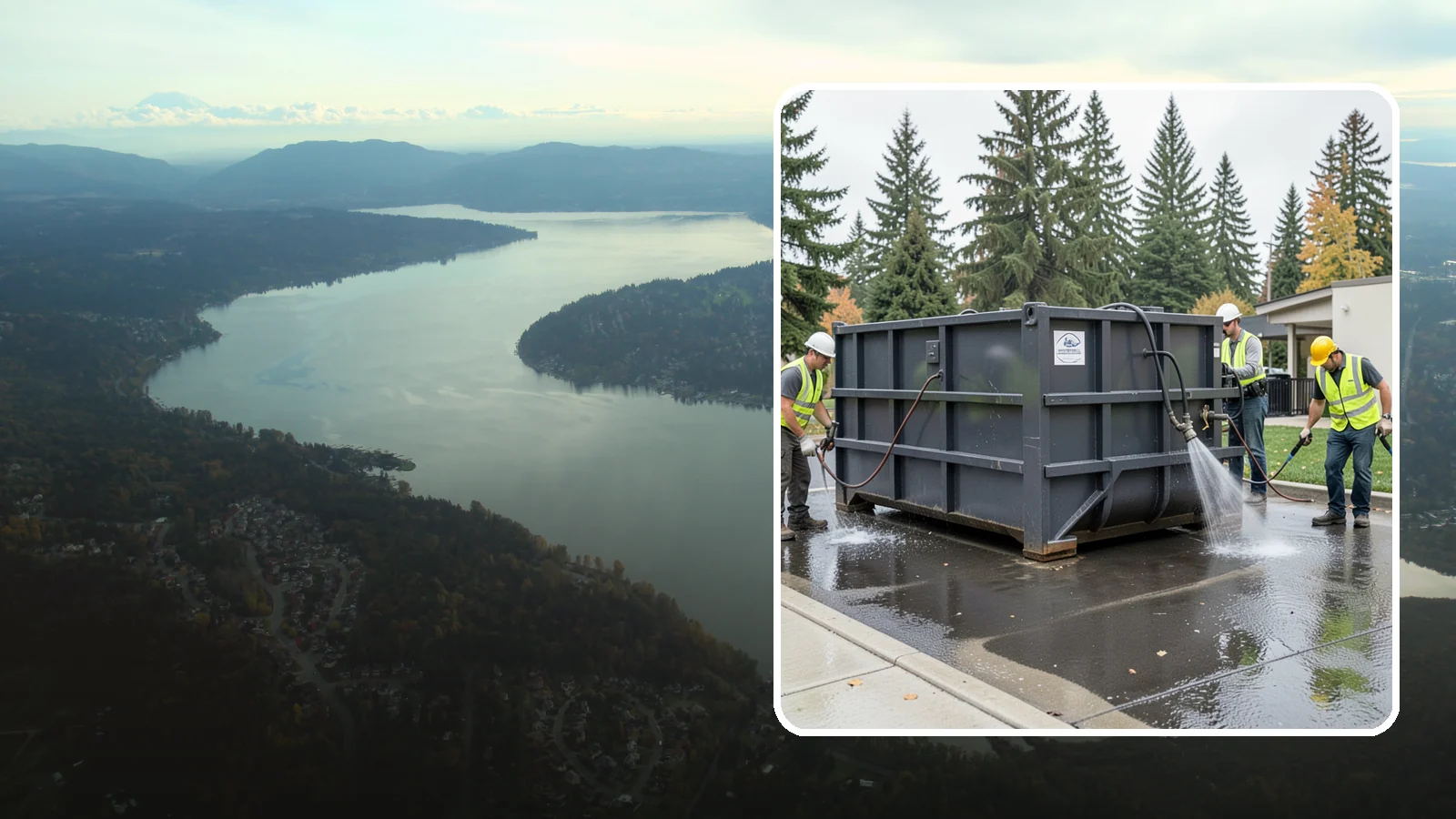 Dumpster Pad Cleaning in Sammamish, King County, WA - Degrease and sanitize dumpster pads and enclosures to control odor, pests, and leachate staining.