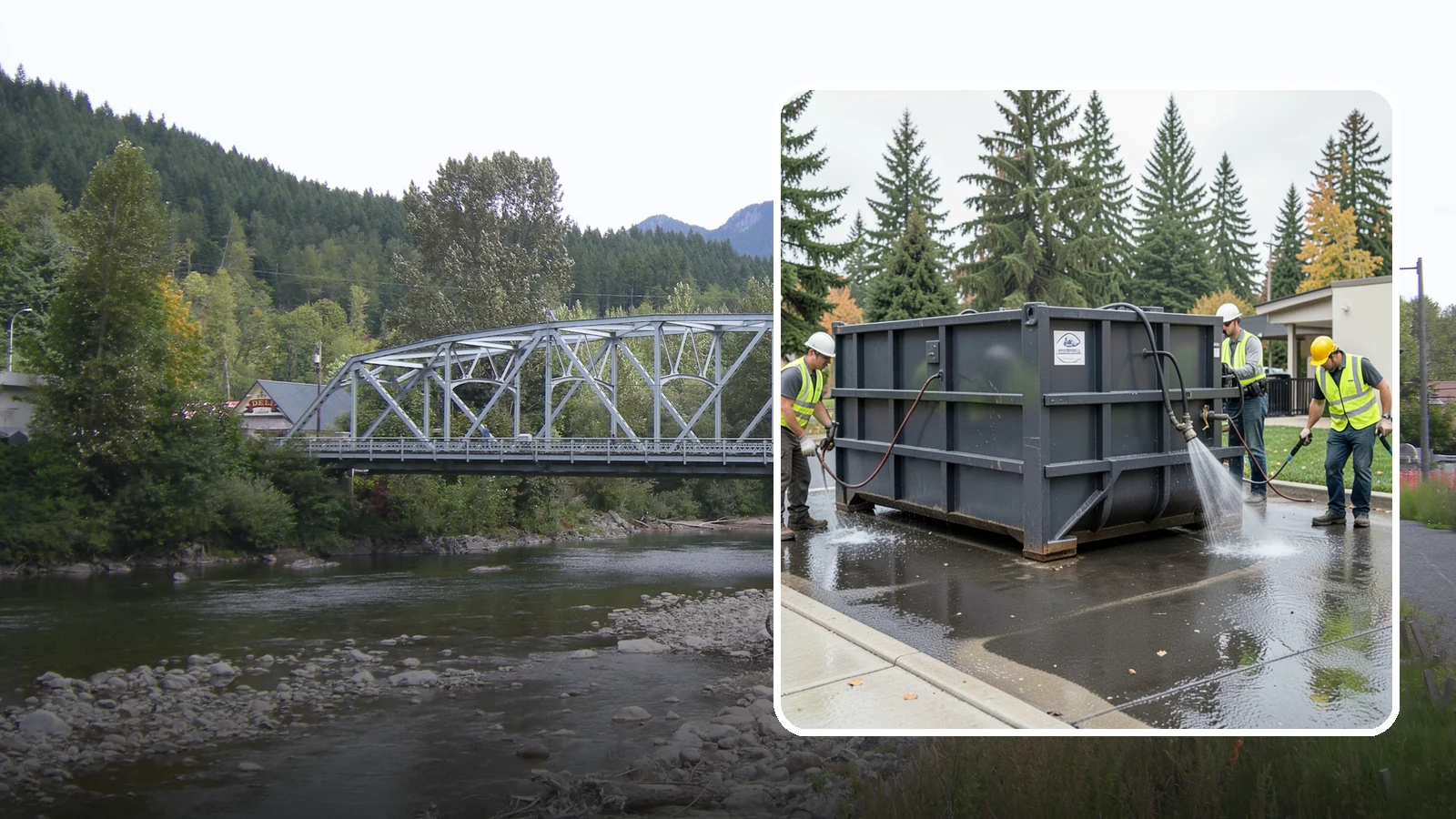 Dumpster Pad Cleaning in Skykomish, King County, WA - Degrease and sanitize dumpster pads and enclosures to control odor, pests, and leachate staining.