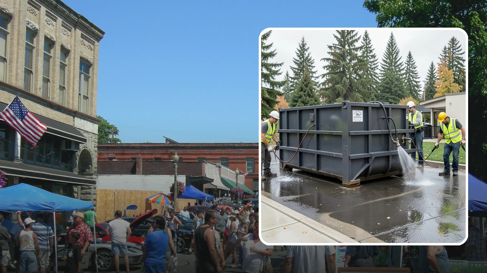 Dumpster Pad Cleaning in Snohomish, Snohomish County, WA - Degrease and sanitize dumpster pads and enclosures to control odor, pests, and leachate staining.
