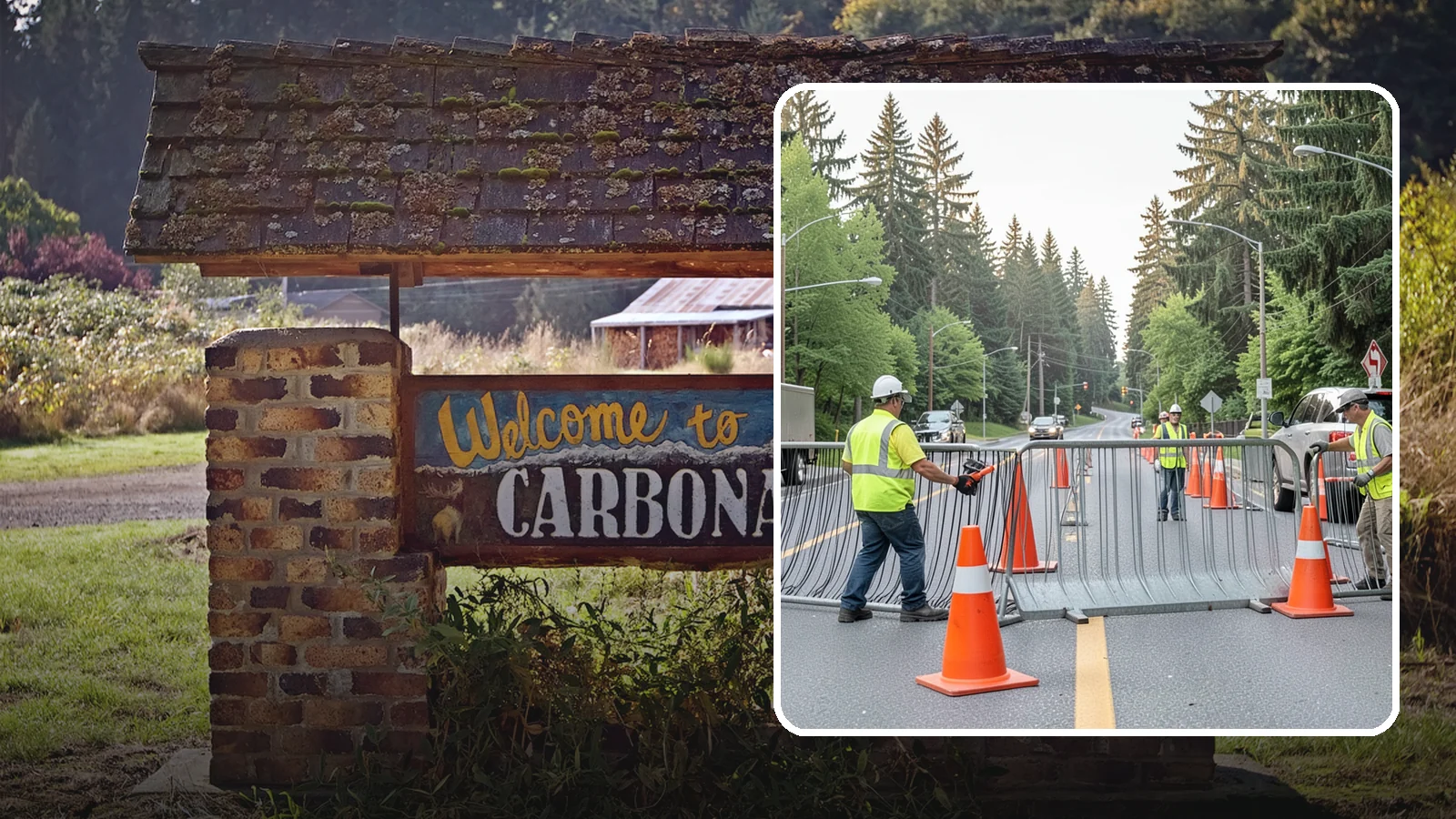 Emergency Barricades in Carbonado, Pierce County, WA - Rapid deployment of barricades to secure hazards, close failed roadways, and protect the public during incidents.