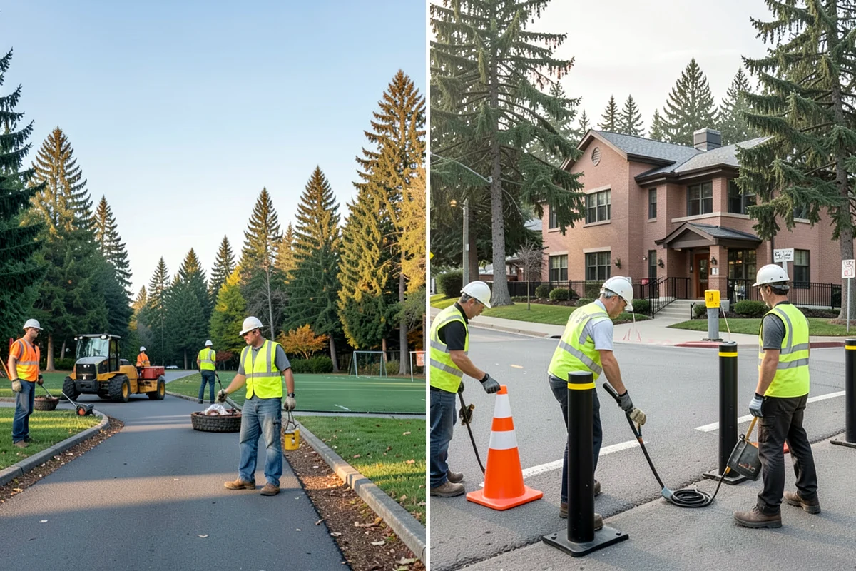 Emergency Barricades in DuPont, Pierce County, WA - Confirm hazard location and required closure extent with agency staff