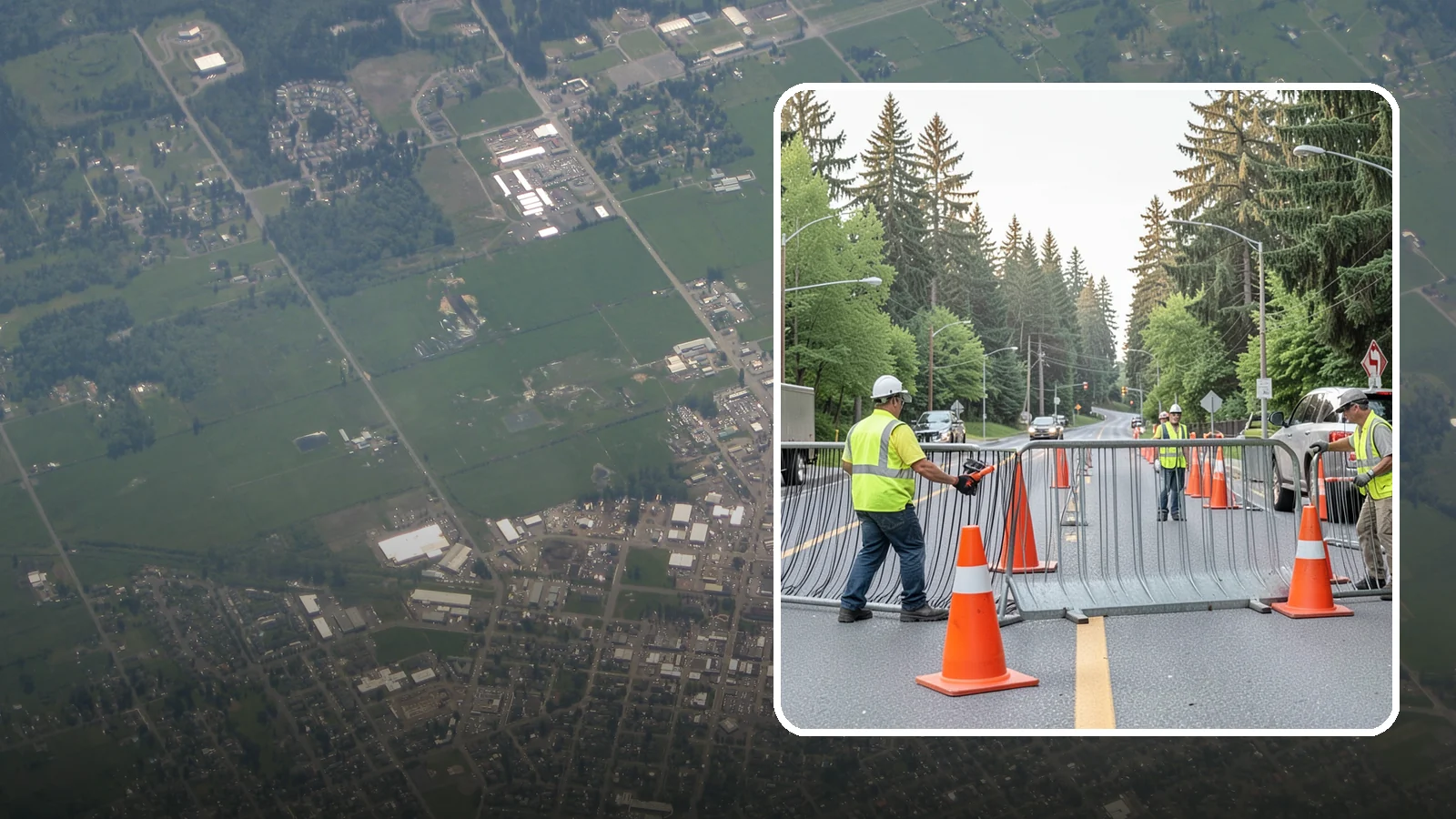 Emergency Barricades in Enumclaw, King County, WA - Rapid deployment of barricades to secure hazards, close failed roadways, and protect the public during incidents.