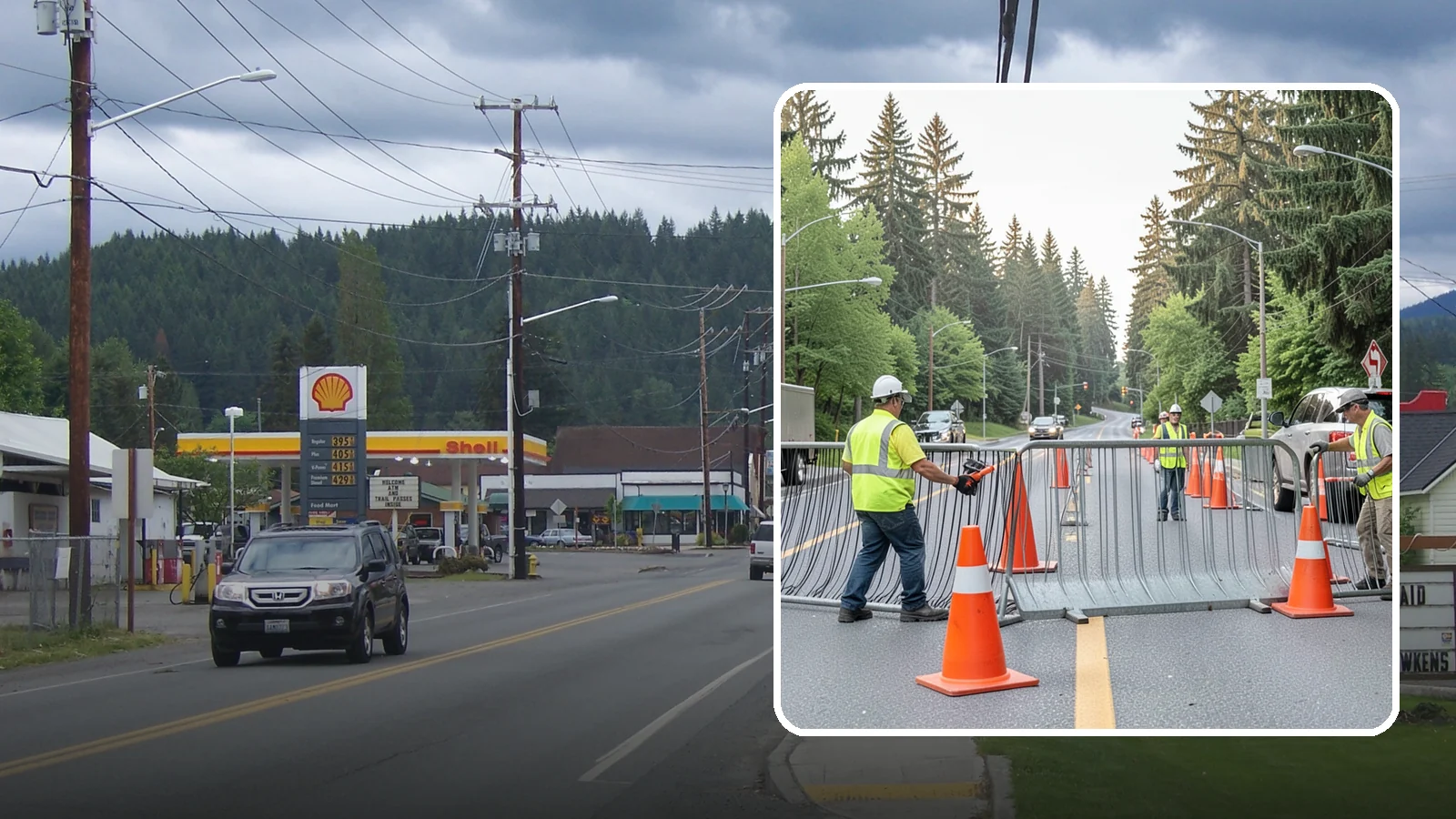 Emergency Barricades in Granite Falls, Snohomish County, WA - Rapid deployment of barricades to secure hazards, close failed roadways, and protect the public during incidents.