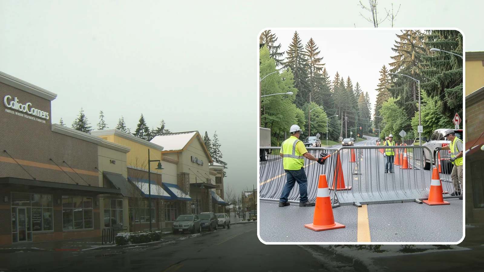 Emergency Barricades in Mill Creek, Snohomish County, WA - Rapid deployment of barricades to secure hazards, close failed roadways, and protect the public during incidents.