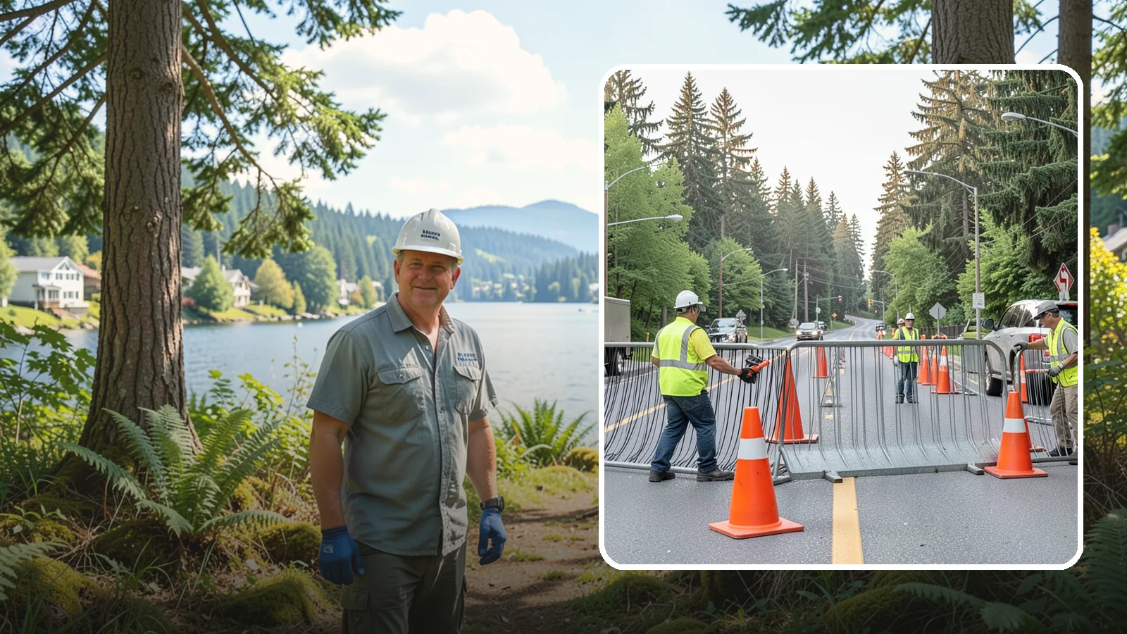 Emergency Barricades in Milton, King County, WA - Rapid deployment of barricades to secure hazards, close failed roadways, and protect the public during incidents.