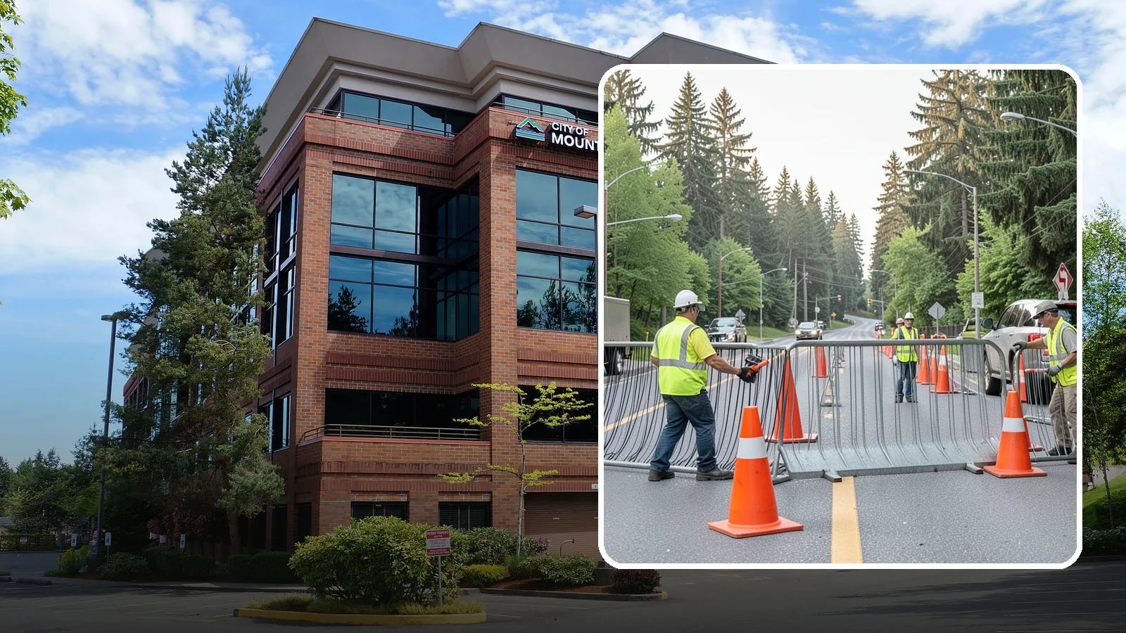 Emergency Barricades in Mountlake Terrace, Snohomish County, WA - Rapid deployment of barricades to secure hazards, close failed roadways, and protect the public during incidents.